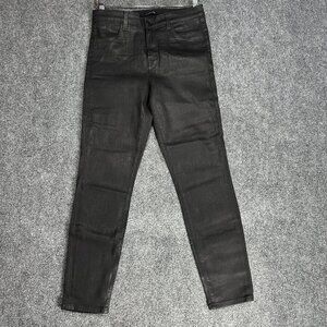 J Brand Pants Womens 29 Alana High Rise Crop Black Cotton Stretch Pockets Sheen